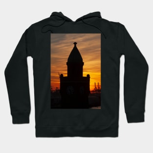 St. Pauli Landungsbrücken, Hamburg, dusk, afterglow Hoodie